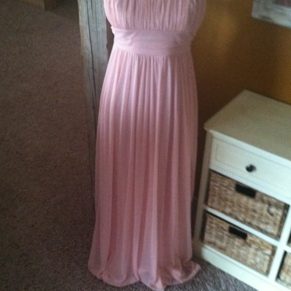 David's Bridal Pastel Pink Beaded  Dress Jr 3